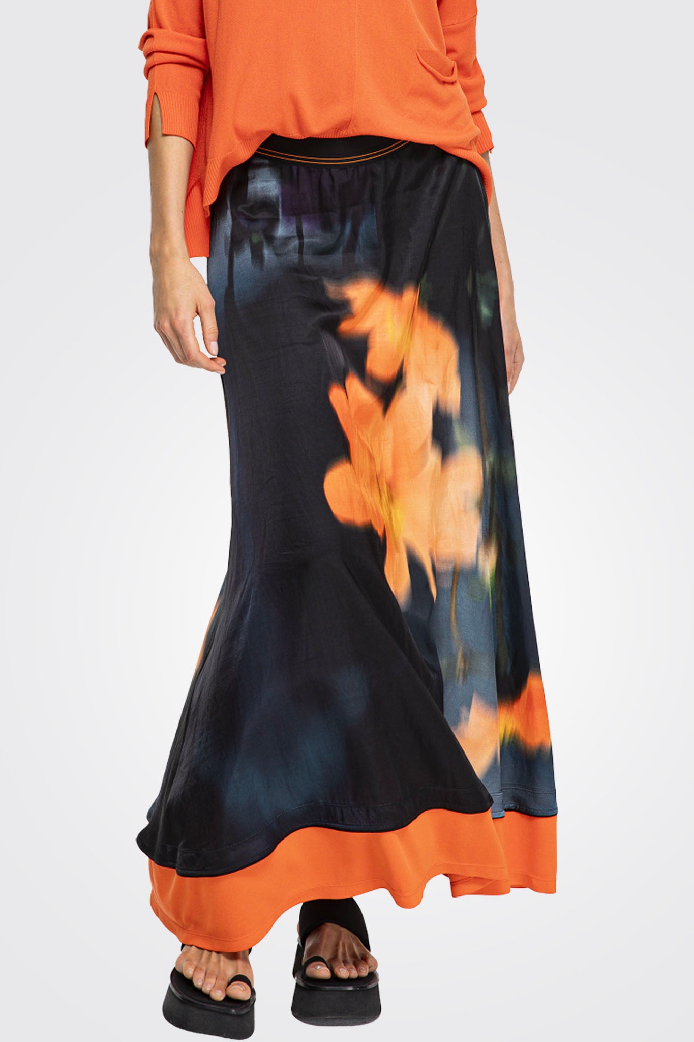 Satin Long Skirt - Black Mandarin by Beate Heymann — alternate view
