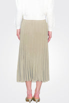 Pleated Midi Skirt - Gold Tan by Gran Sasso — view 3