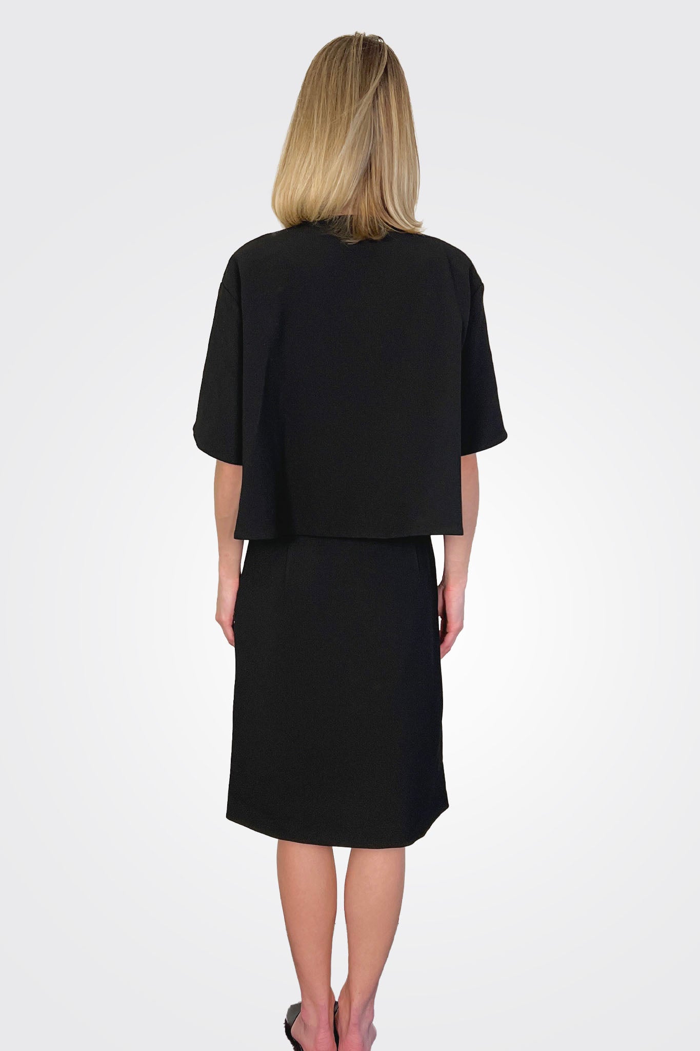 Knee Length Skirt - Black by Liviana Conti — view 3