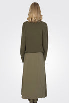 Silk Georgette Pin Tuck Skirt - Pine by Kristensen — view 3