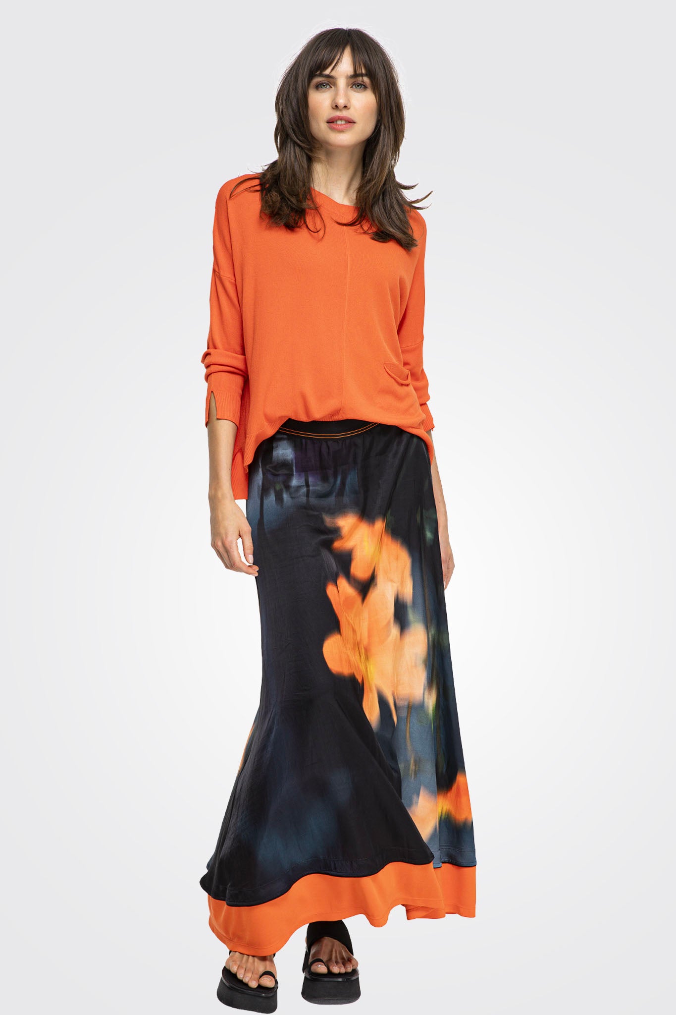 Satin Long Skirt - Black Mandarin by Beate Heymann | 25 South Boutiques