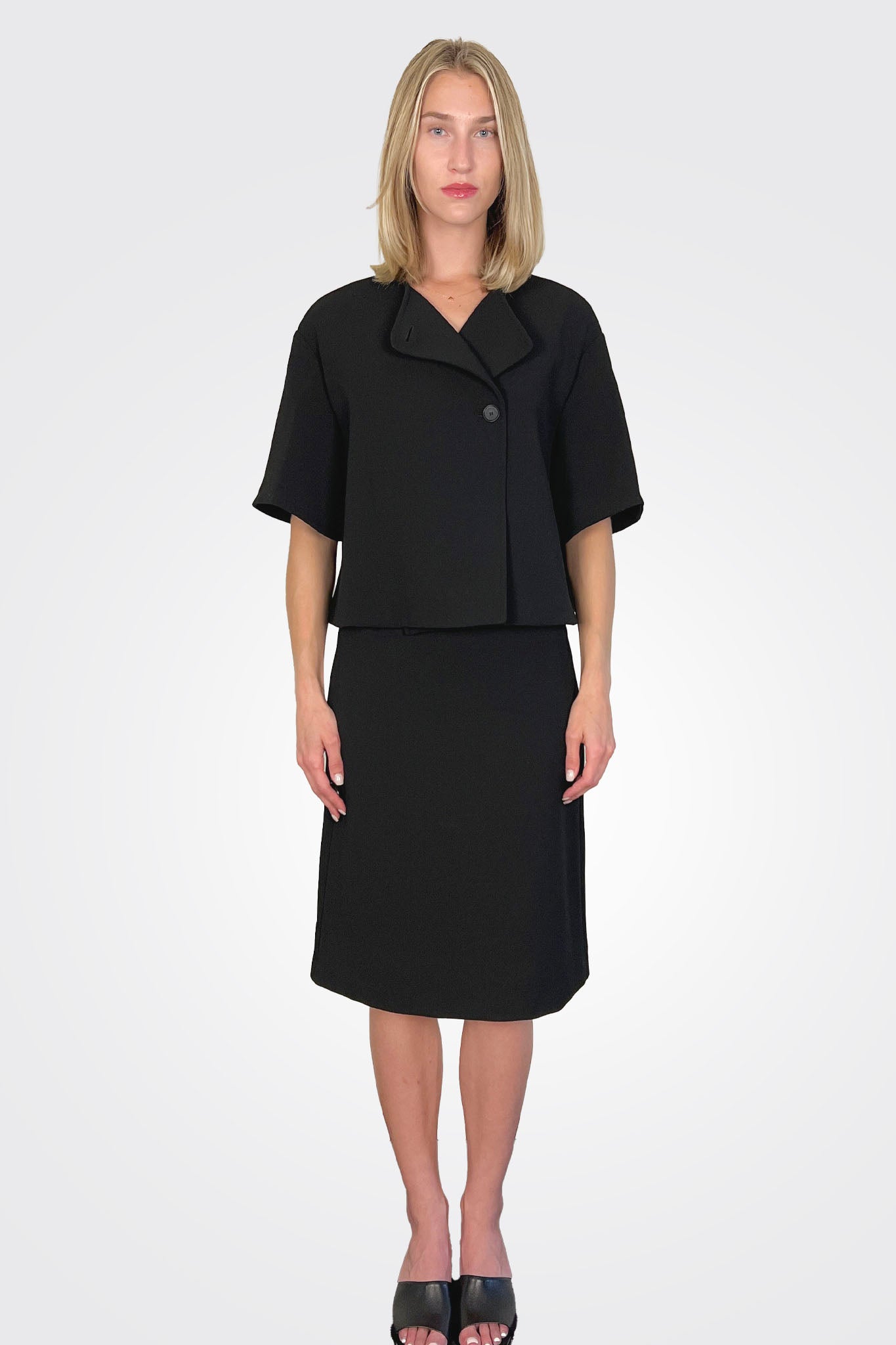 Knee Length Skirt - Black by Liviana Conti | 25 South Boutiques