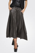 Belted Shiny Maxi Skirt - Ebony by Beate Heymann — alternate view