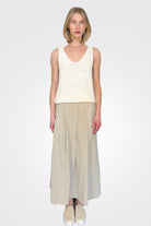 Knit V Neck Tank - Natural by Kristensen — alternate view