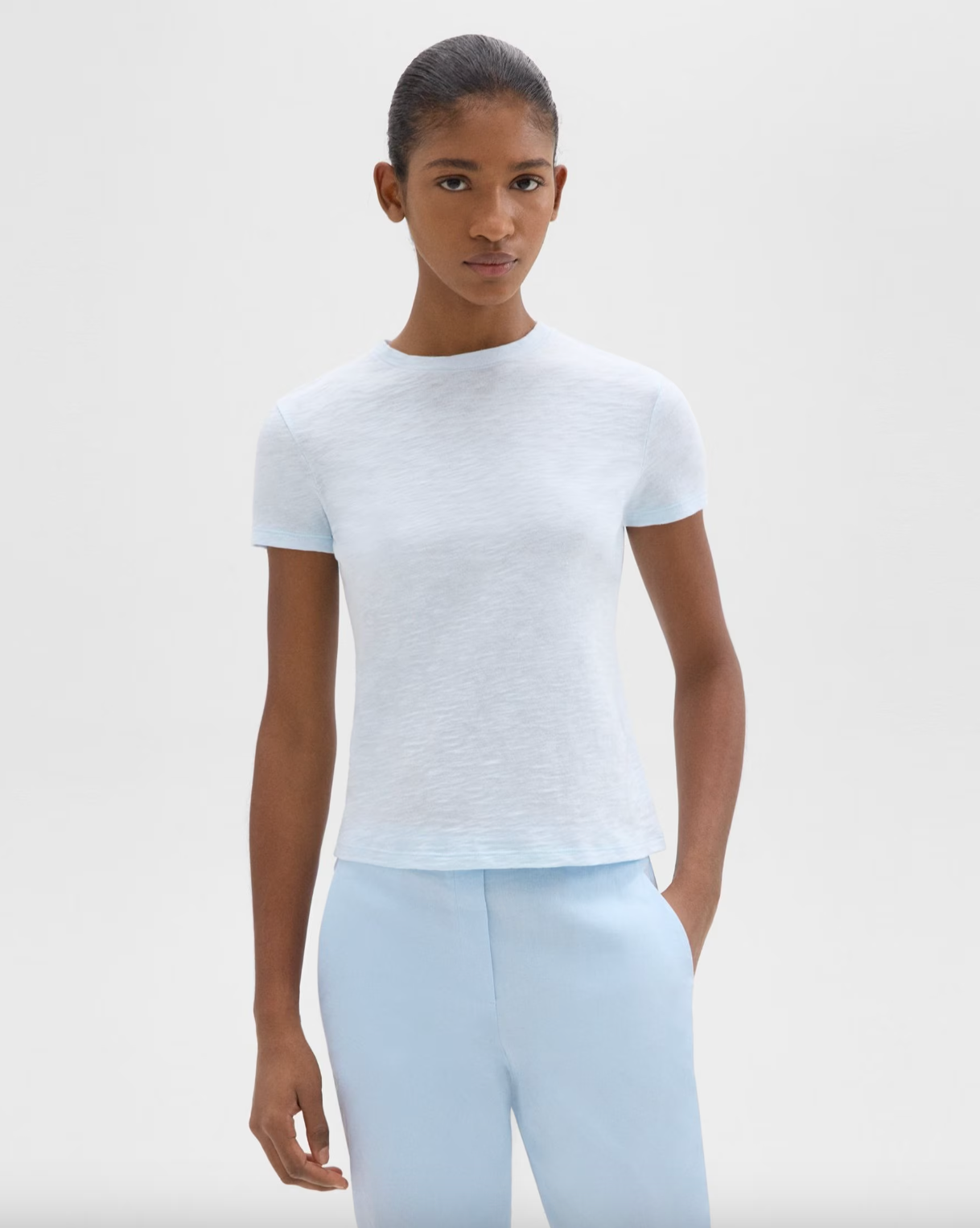 Organic Slub Cotton Tiny Tee - Skylight by Theory | 25 South Boutiques