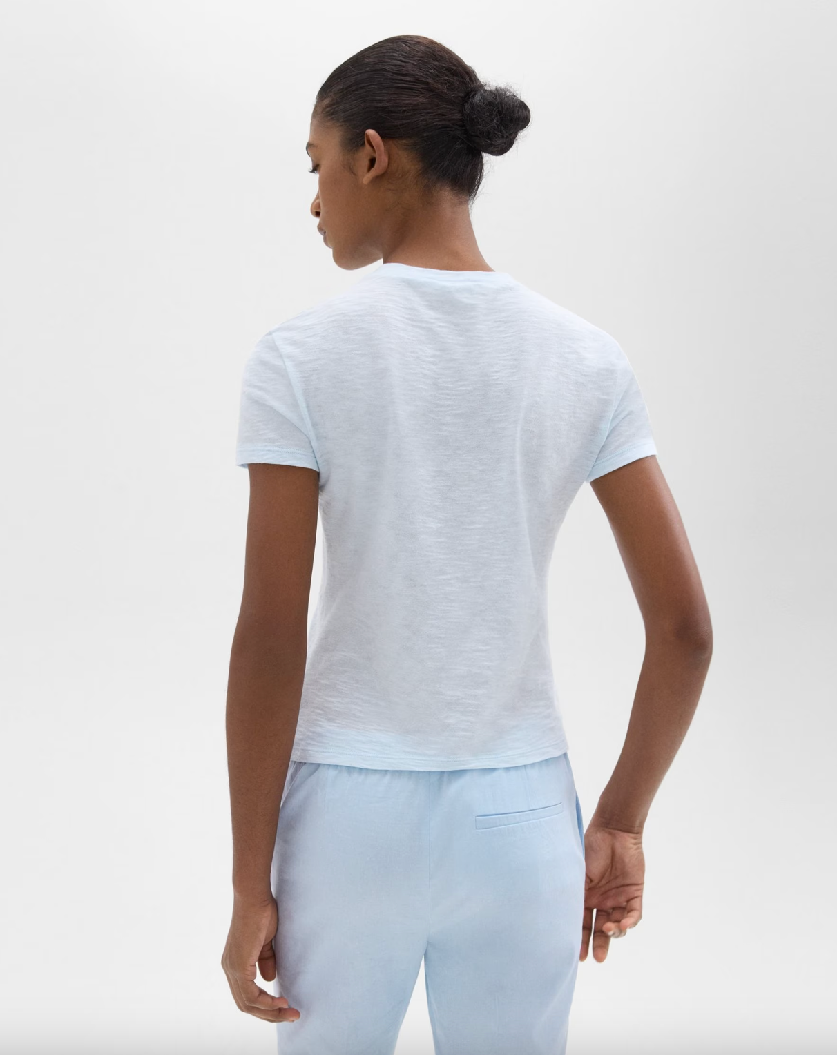 Organic Slub Cotton Tiny Tee - Skylight by Theory — alternate view