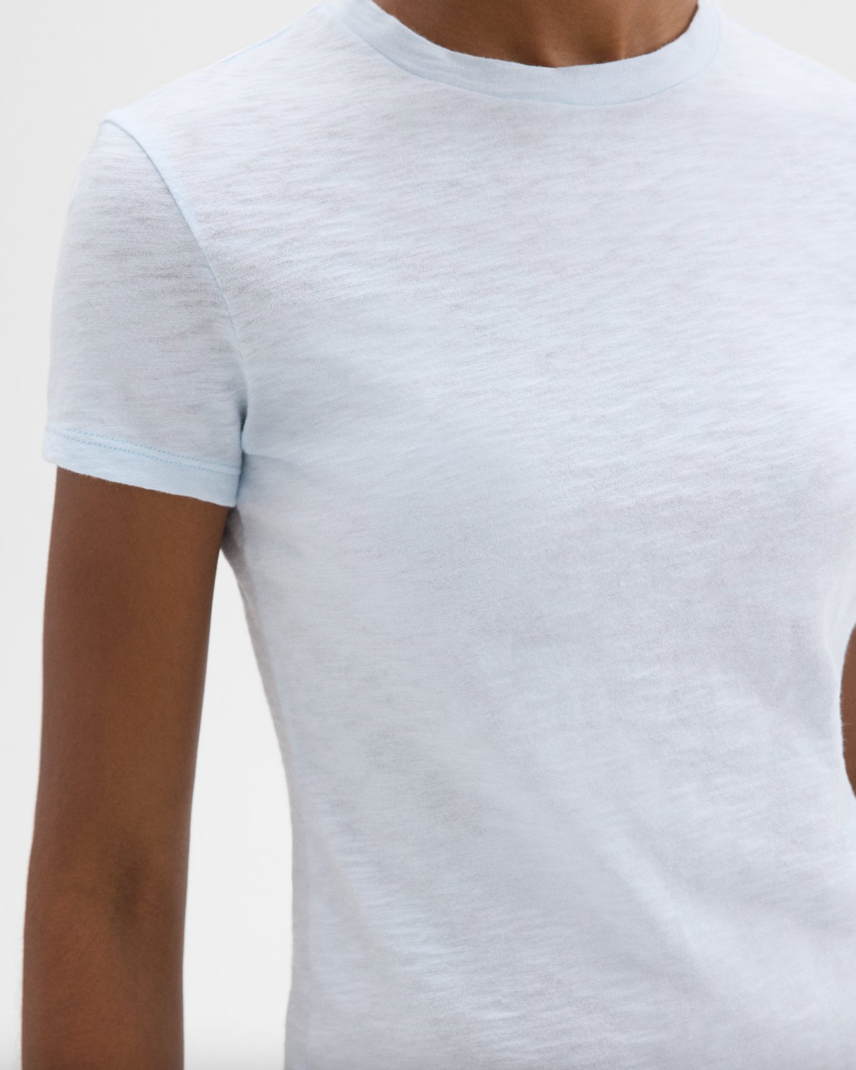 Organic Slub Cotton Tiny Tee - Skylight by Theory — view 3