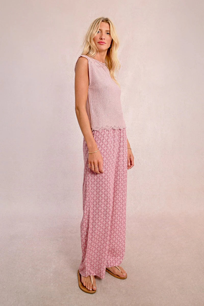 Sleeveless Knit Sweater - Light Pink by Molly Bracken — view 4