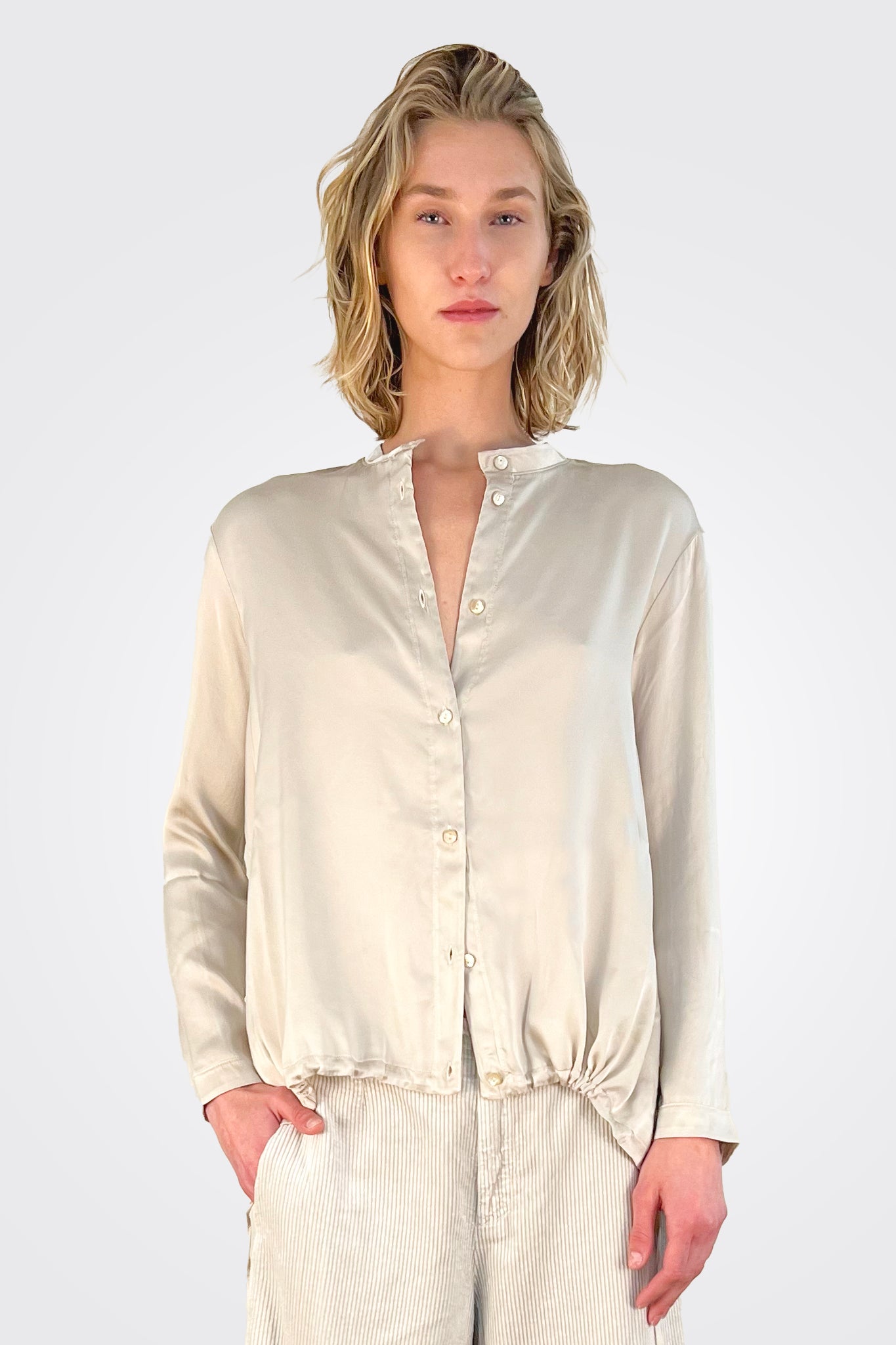 Button Down Tie Shirt - Sand by Transit Par-Such | 25 South Boutiques