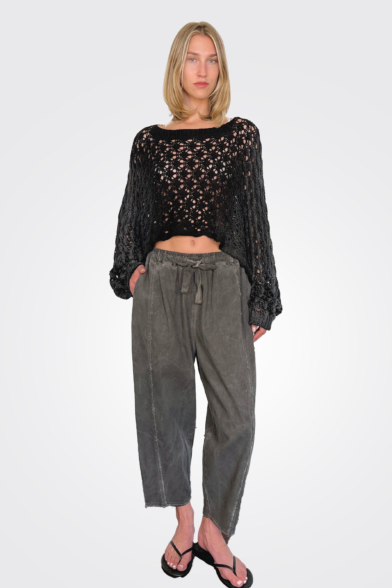 Relaxed Fit Trousers - Anthracite by Sanctamuerte | 25 South Boutiques