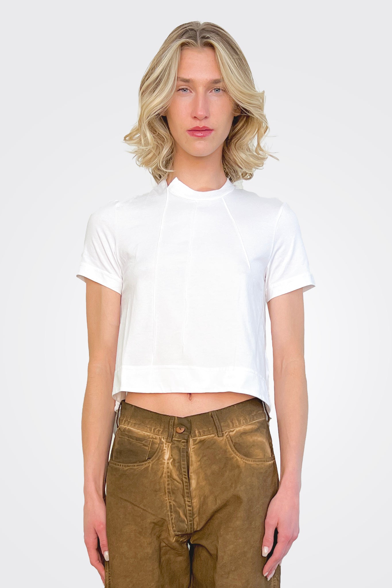 Seam Detail Top - White by Serie Numerica — alternate view