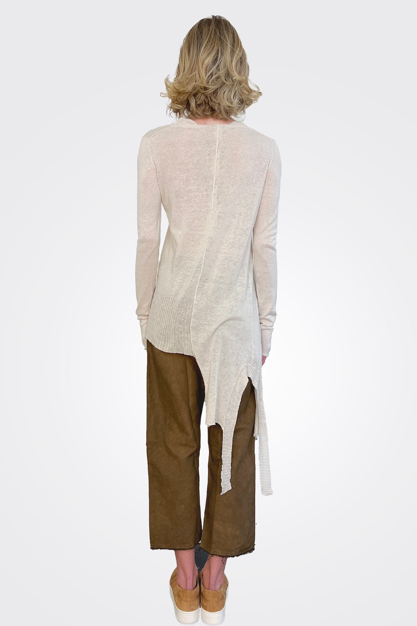 Asymmetrical Cardigan - Natural by Serie Numerica — view 3