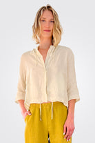 Zipped Hooded Linen Jacket - Sand by Transit Par-Such | 25 South Boutiques