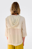 Zipped Hooded Linen Jacket - Sand by Transit Par-Such — view 3