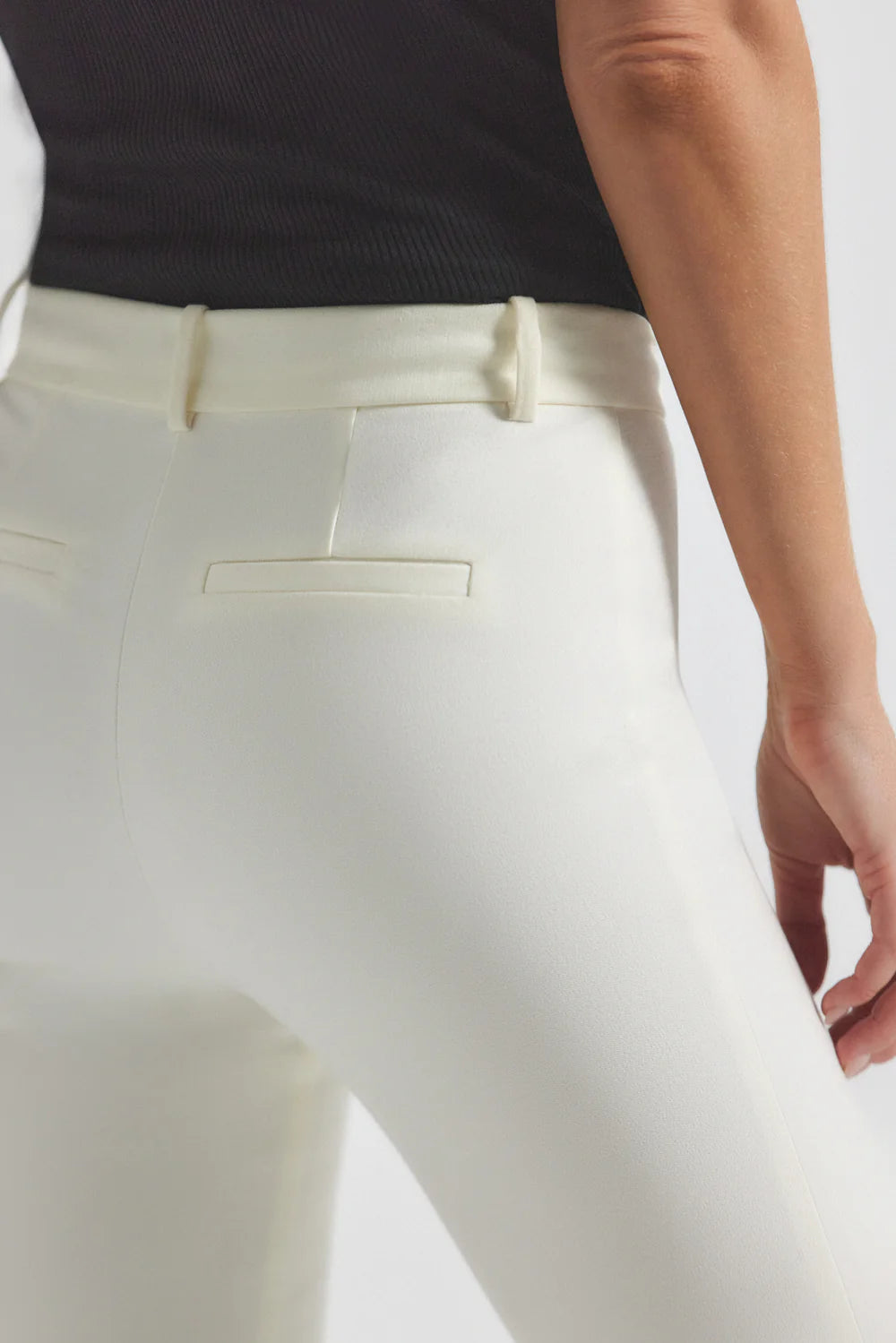 Crosby Cropped Flare Trousers - Soft White by Derek Lam — view 3