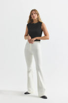 Crosby Flare Trousers - Soft White by Derek Lam | 25 South Boutiques