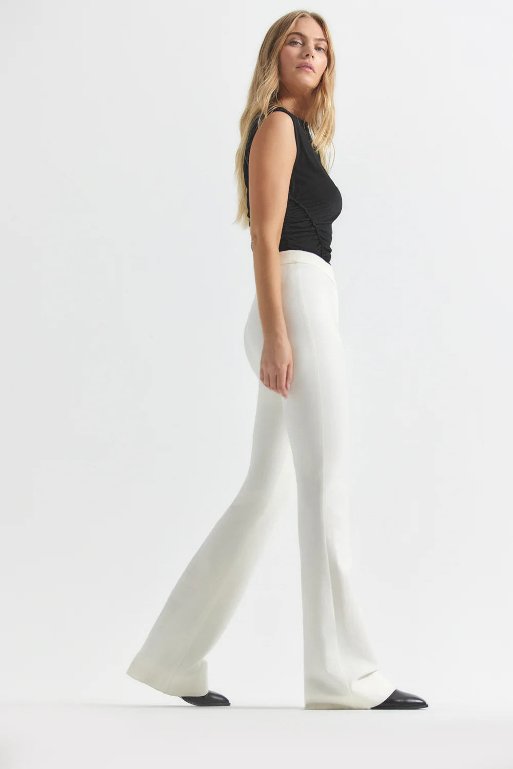 Crosby Flare Trousers - Soft White by Derek Lam — view 3