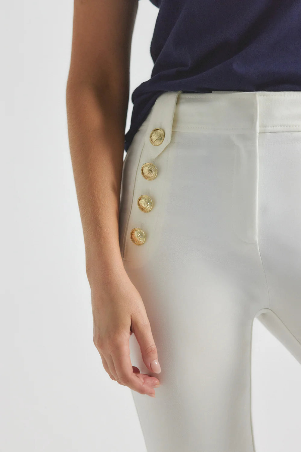 Robertson Crop Flare Trousers - Soft White by Derek Lam — alternate view