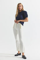 Robertson Crop Flare Trousers - Soft White by Derek Lam | 25 South Boutiques