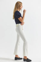 Robertson Crop Flare Trousers - Soft White by Derek Lam — view 3