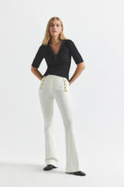 Robertson Flare Trousers - Soft White by Derek Lam | 25 South Boutiques