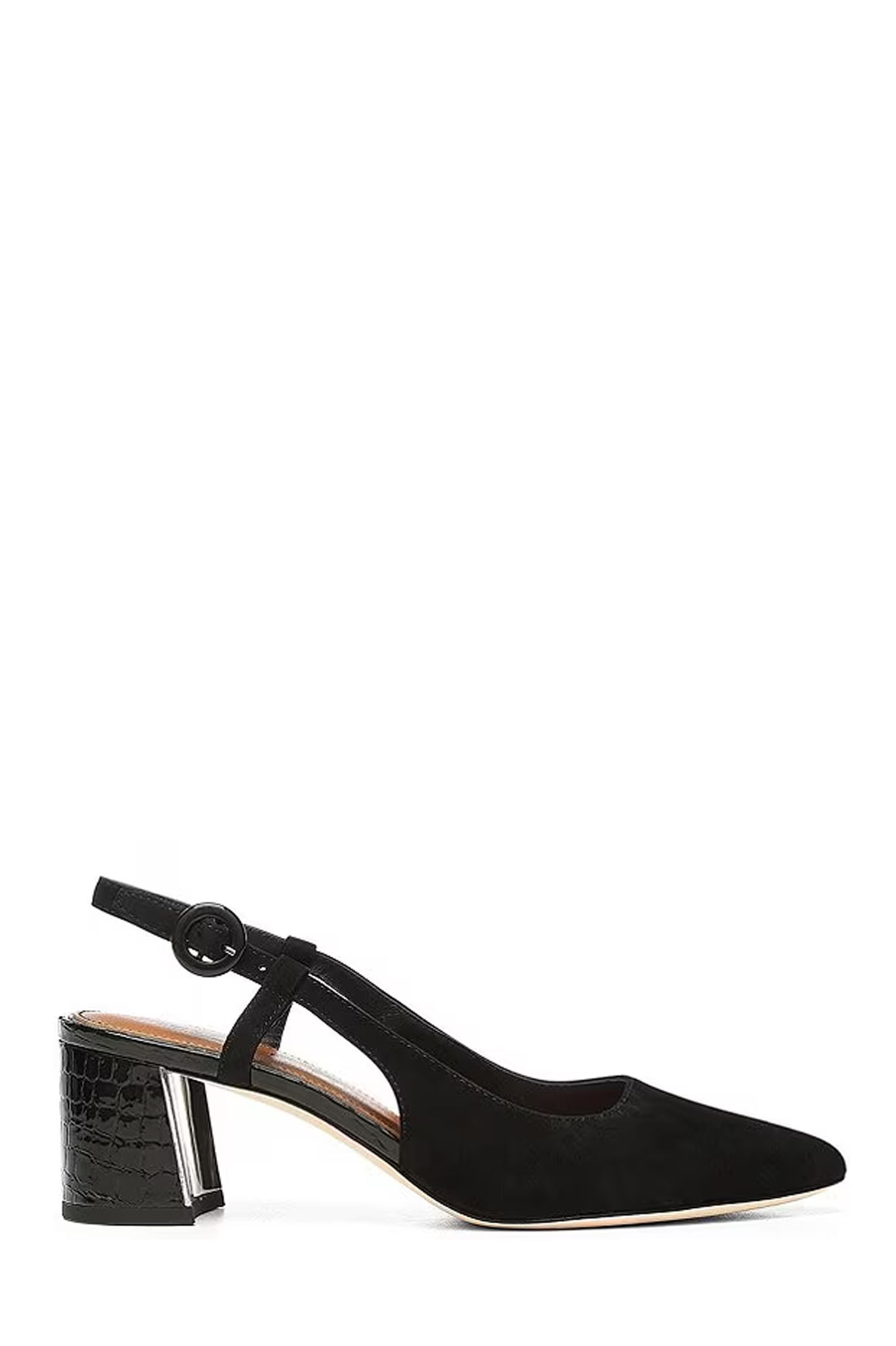 Song Croc Heel - Black Suede by Donald Pliner | 25 South Boutiques