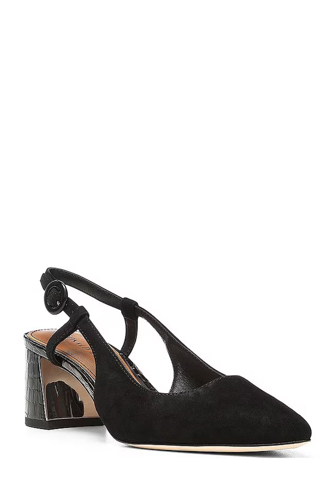 Song Croc Heel - Black Suede by Donald Pliner — alternate view