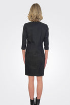 Zipper 3/4 Sleeve Dress - Black by Sarah Pacini — view 3