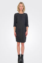 Zipper 3/4 Sleeve Dress - Black by Sarah Pacini | 25 South Boutiques