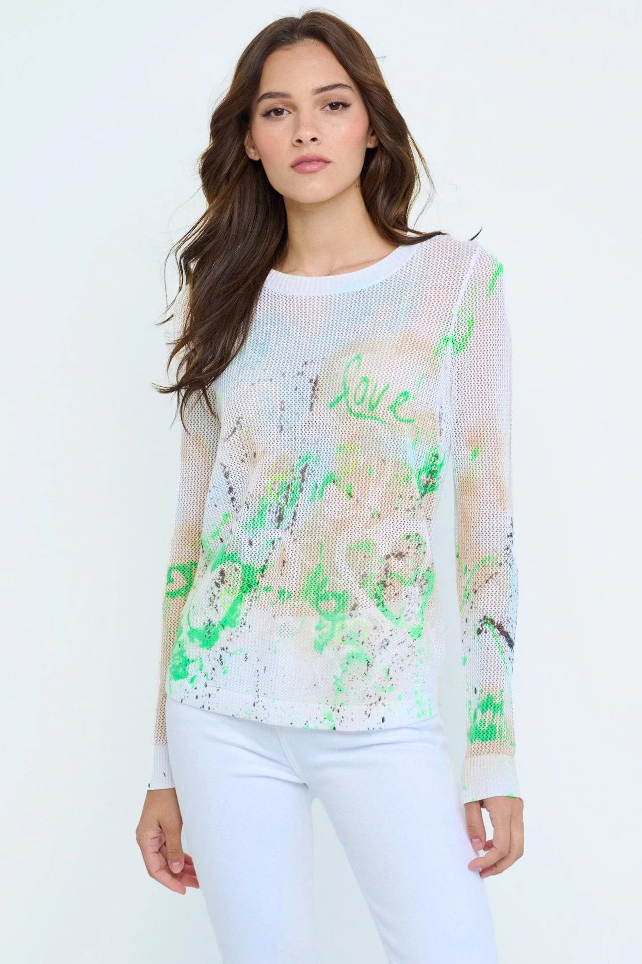 Spring Love Crew Neck Sweater - White Combo by Lisa Todd | 25 South Boutiques