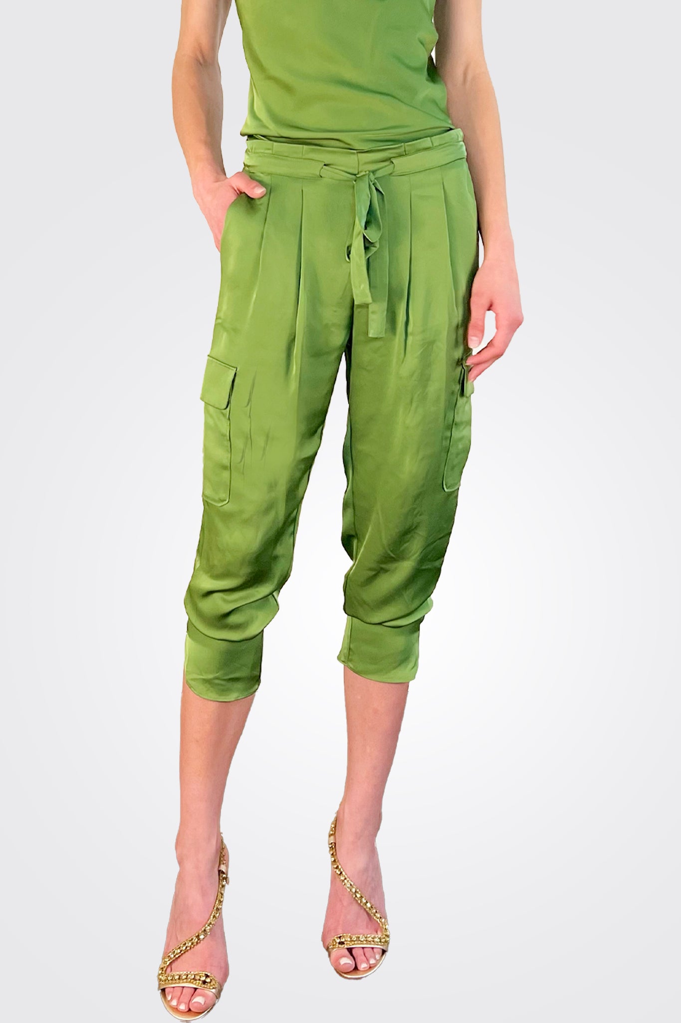 Satin Pocket Allyn Pant - Spruce by Ramy Brook — alternate view