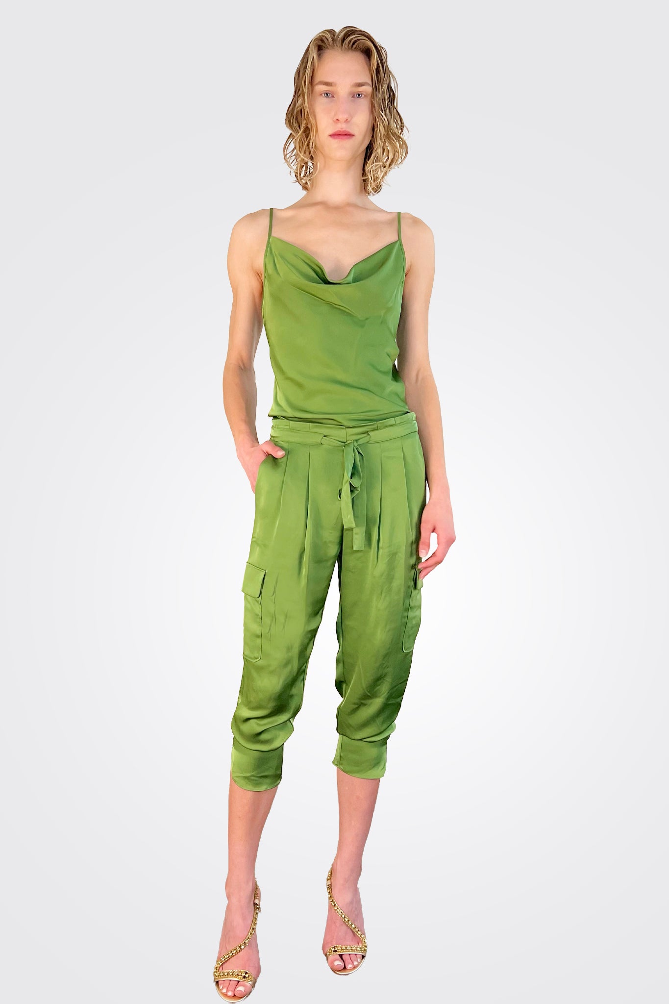 Abigail Cowl Neck Tank - Spruce by Ramy Brook — view 4