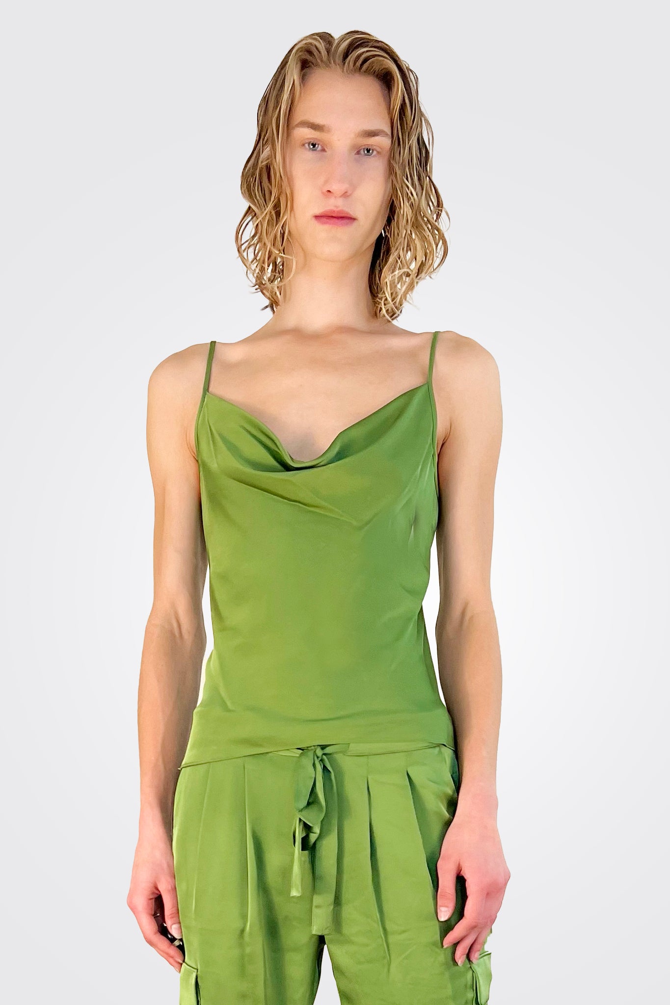 Abigail Cowl Neck Tank - Spruce by Ramy Brook — alternate view