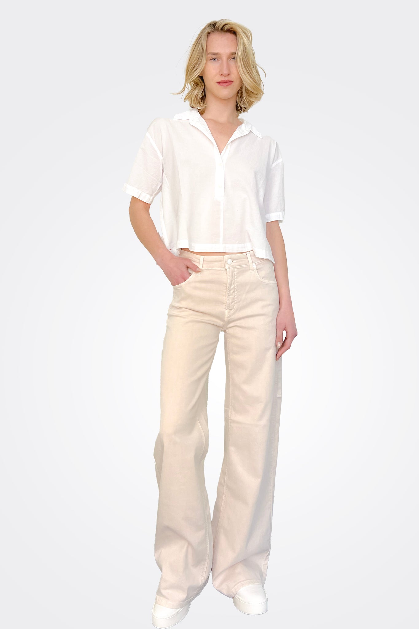 Alia Wide Leg Jean - Stone by Cambio — alternate view