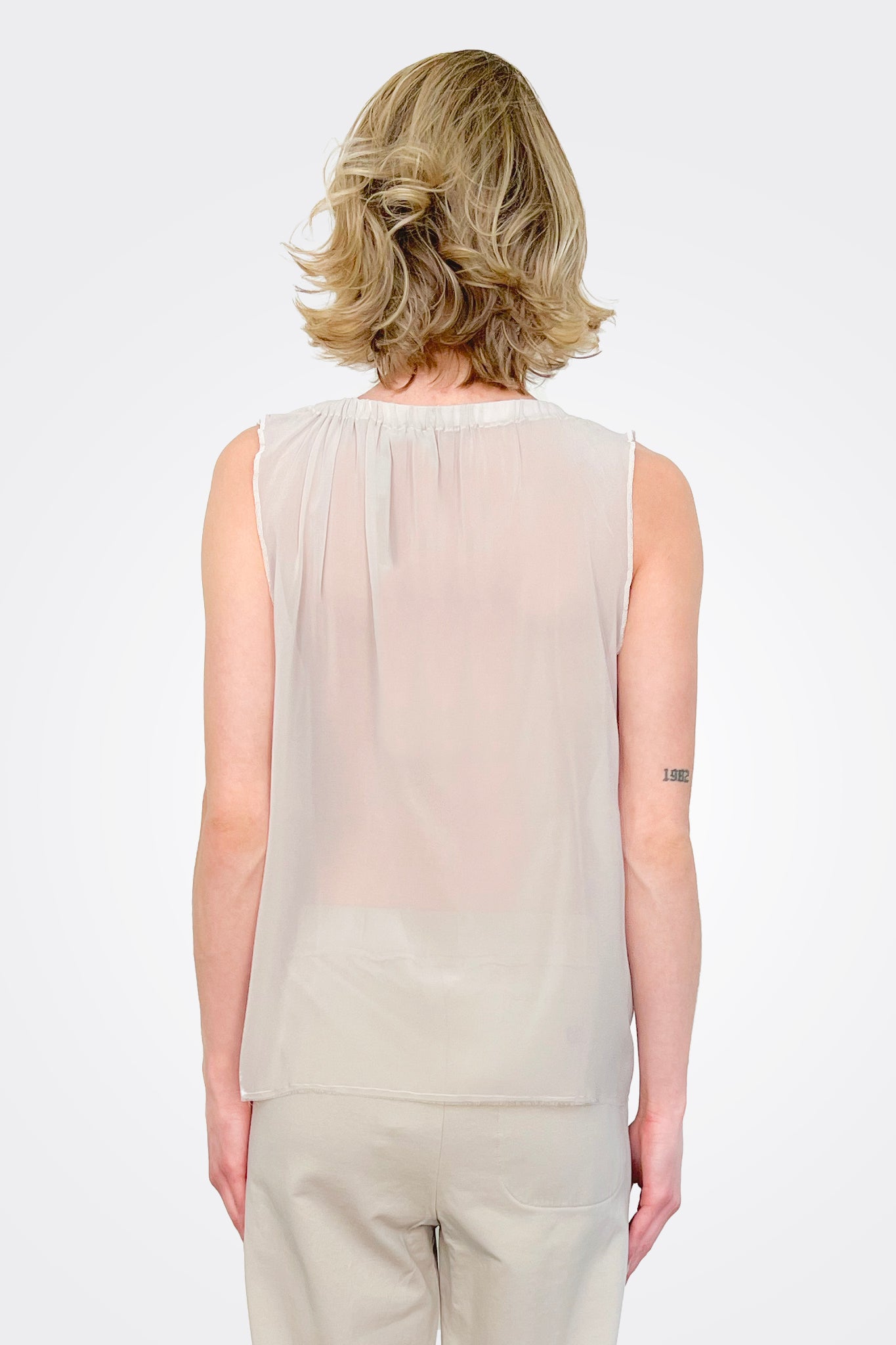 Silk Georgette Top - Stone by Kristensen — alternate view