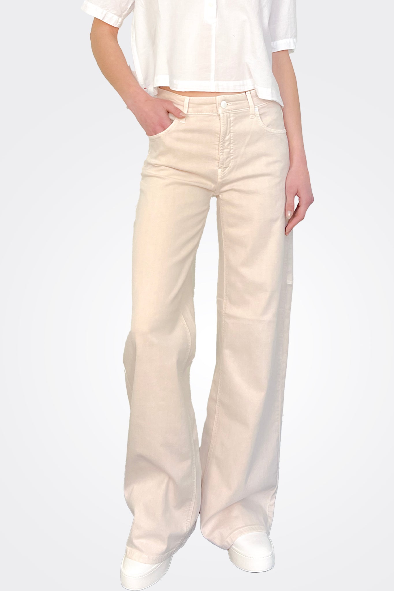 Alia Wide Leg Jean - Stone by Cambio | 25 South Boutiques
