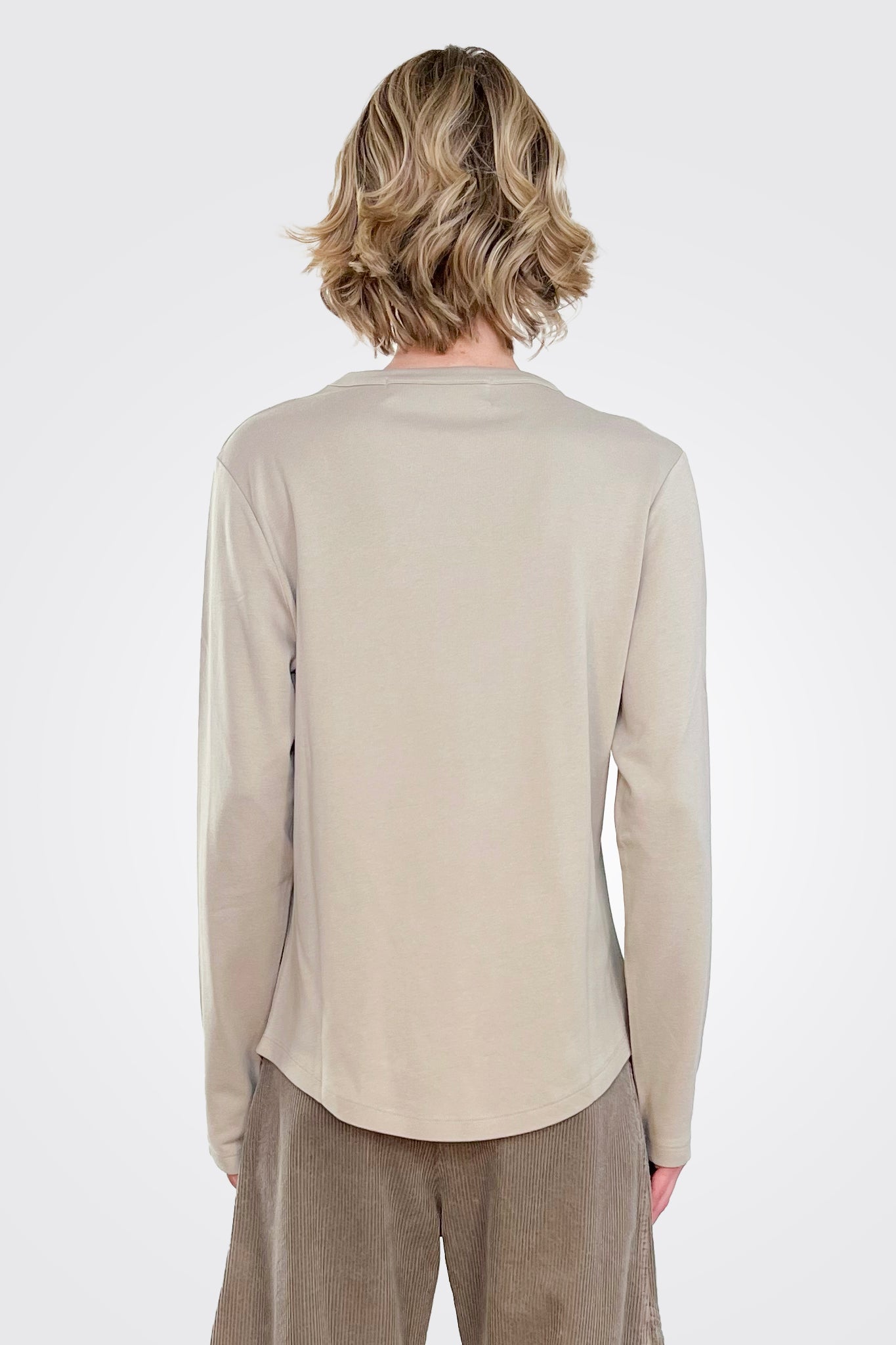 Semi Thick Long Sleeve Tee - Stone by Lurdes Bergada — alternate view