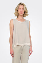 Silk Georgette Top - Stone by Kristensen | 25 South Boutiques