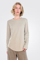 Semi Thick Long Sleeve Tee - Stone by Lurdes Bergada | 25 South Boutiques