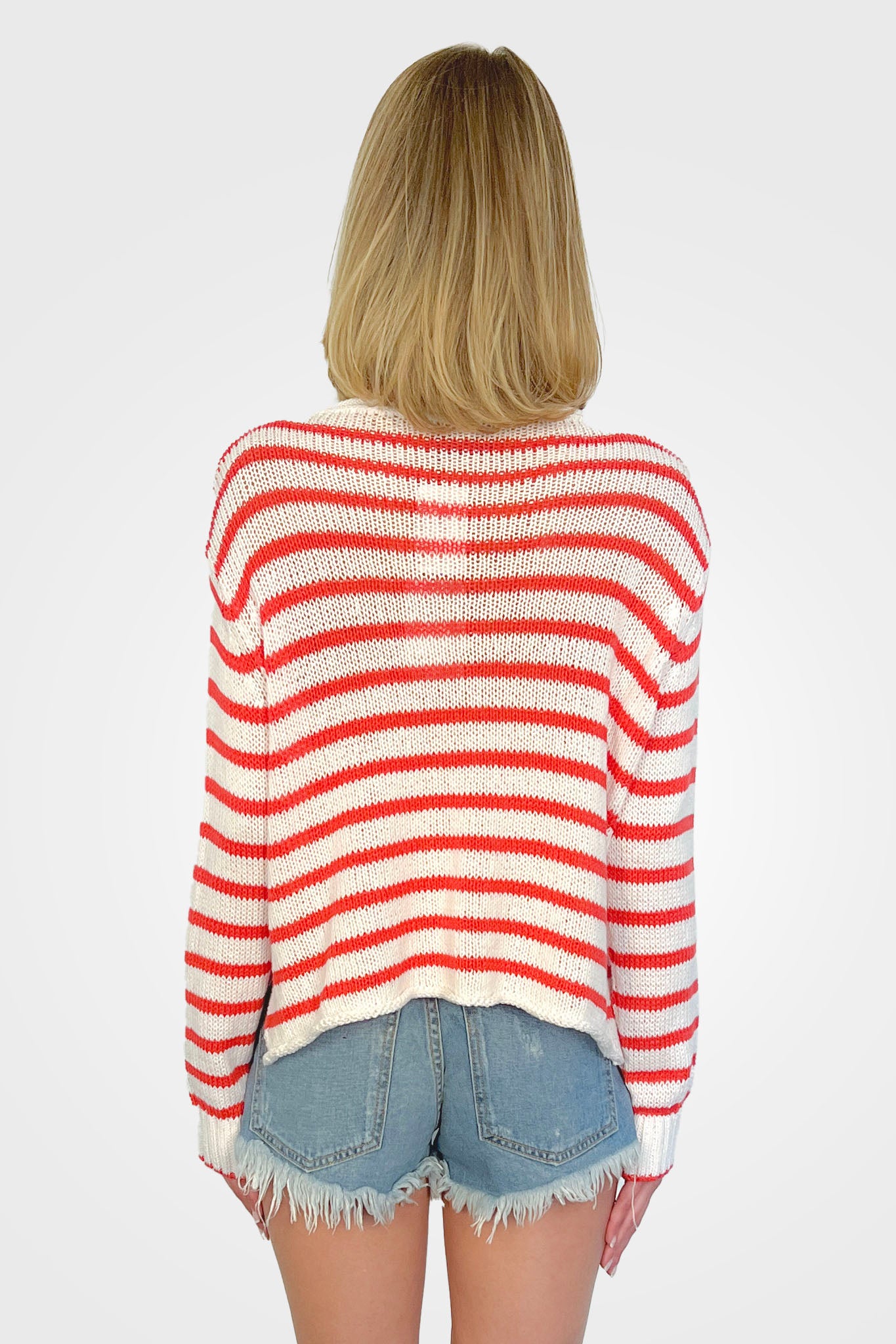 Eloise Henley Top - White Red Stripe by Wooden Ships — alternate view