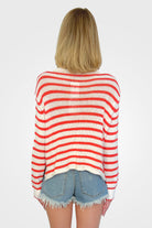Eloise Henley Top - White Red Stripe by Wooden Ships — alternate view