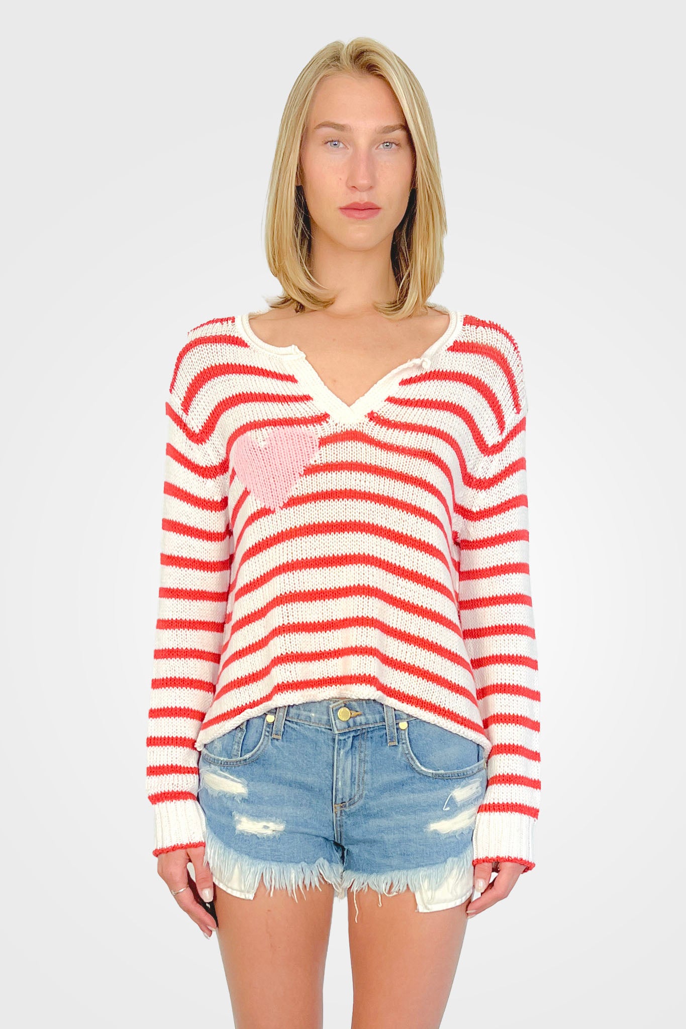 Eloise Henley Top - White Red Stripe by Wooden Ships | 25 South Boutiques