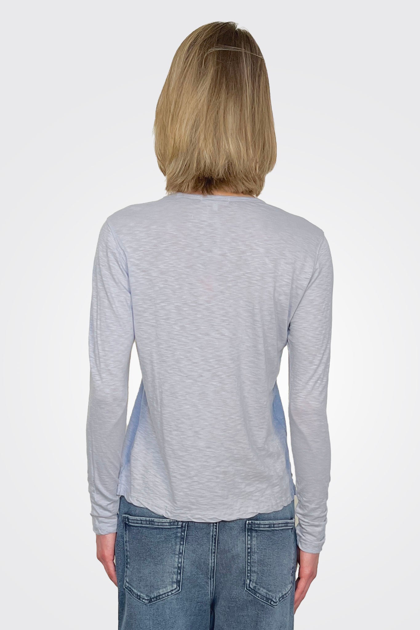 Long Sleeve Crewneck - Blue LInen by Sundry — alternate view