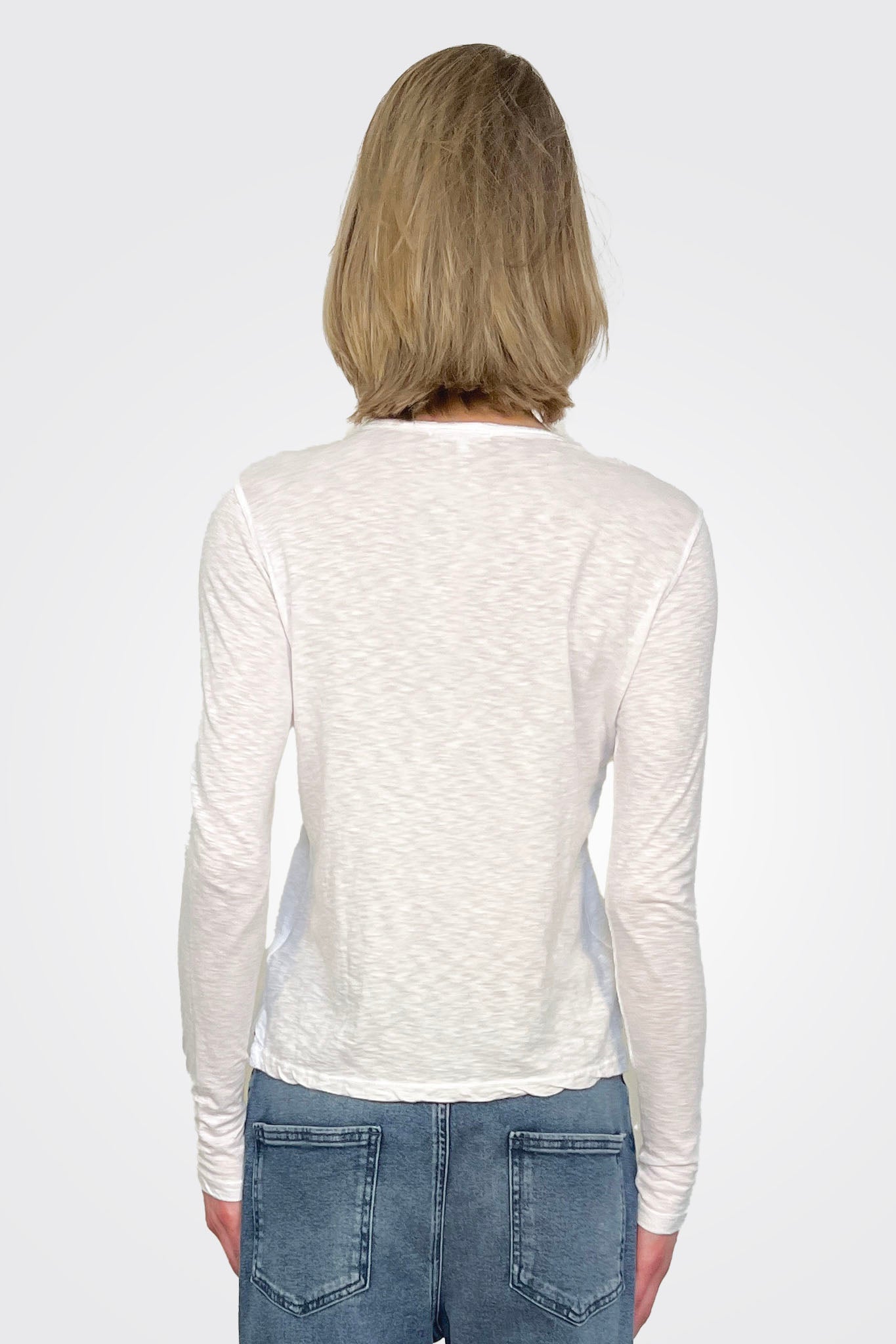 Long Sleeve Crewneck - Optic White by Sundry — alternate view