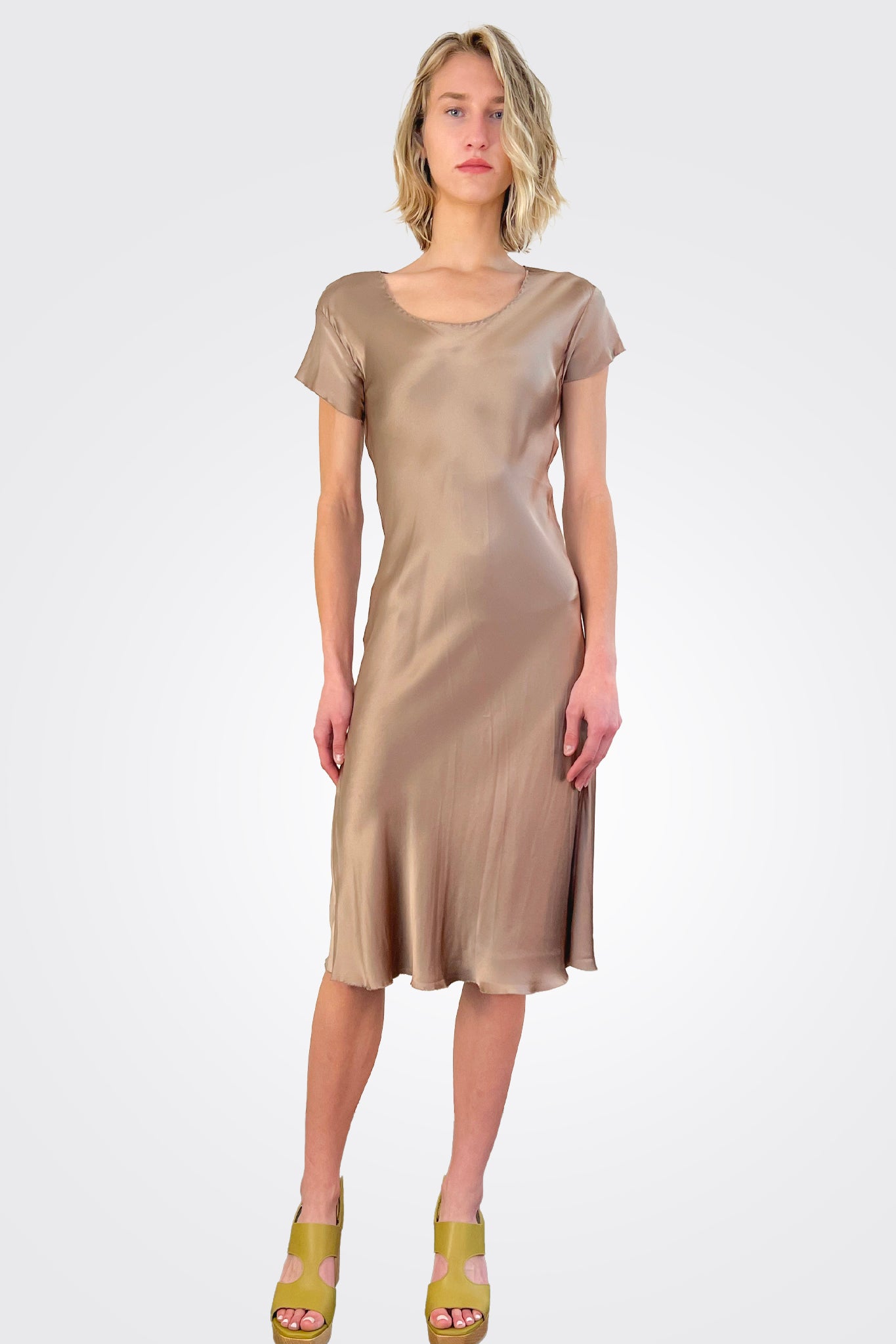 Silk Short Sleeve Dress - Sand by Susanne Bommer | 25 South Boutiques