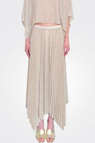 Pleated Lurex Skirt - Gold by Seventy Venezia — alternate view