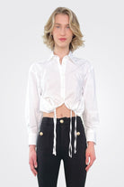 Cinched Shirt - White by Seventy Venezia — view 4