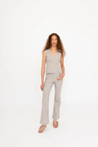 Bailee Double V Neck Jean Tank - Ash by Elaine Kim — view 5