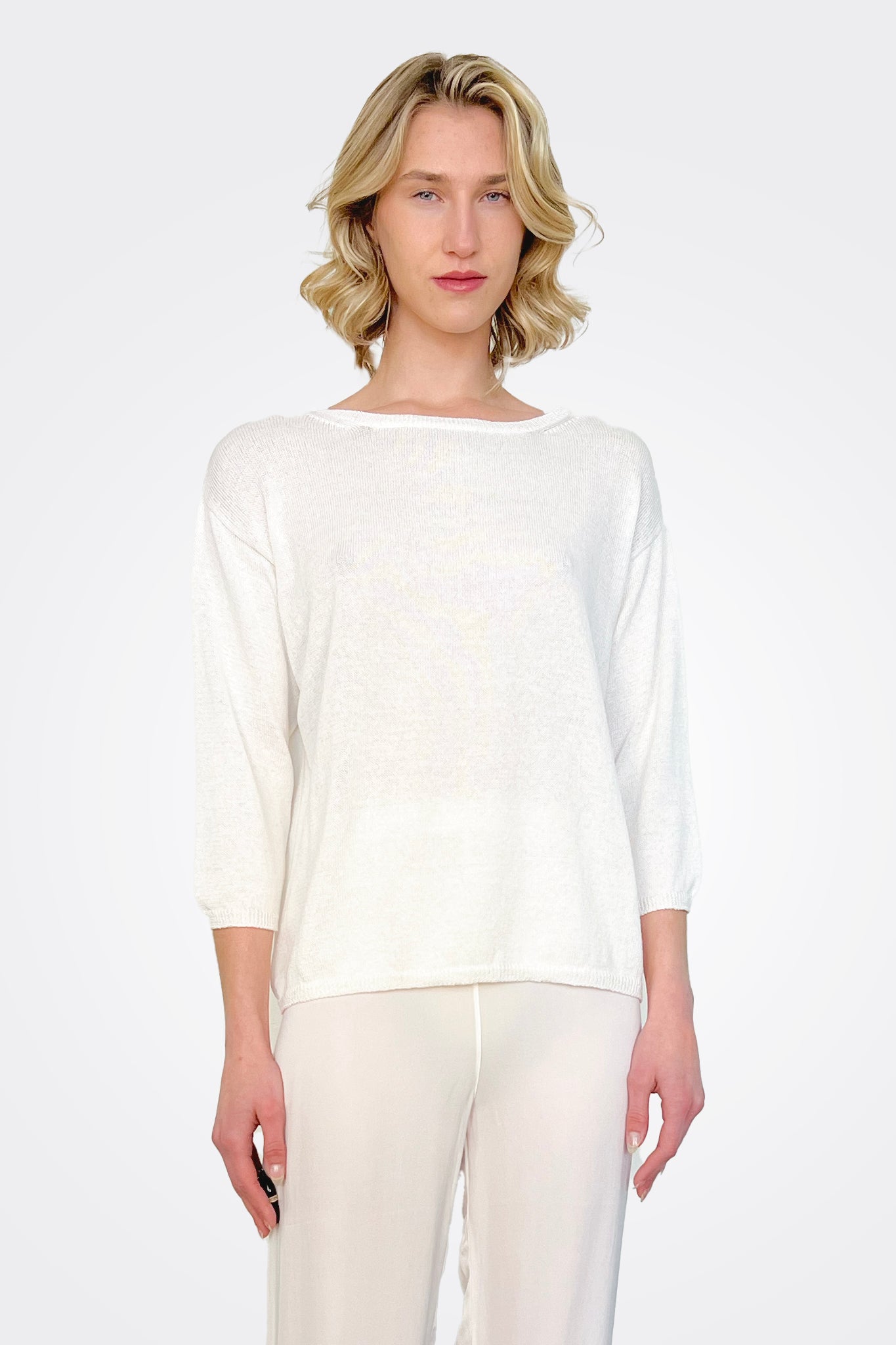 Crewneck Sweater - White by Private 0204 | 25 South Boutiques