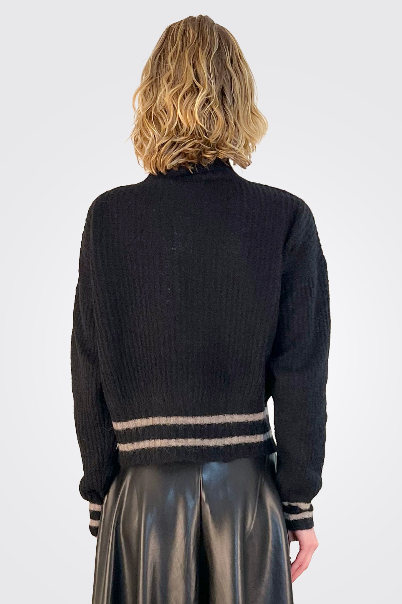 Banded Sweater - Nero by Malloni — view 3